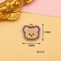 Detailed view of a 17x18mm brown cartoon bear pendant with size and weight specs - 20 Brown Bear Head