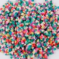Colorful heart-shaped polymer clay spacer beads with marble patterns for DIY jewelry - Colorful Heart