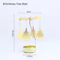 Golden rotating Christmas tree candle holder made of metal for romantic home decoration - Christmas Tree Style / Gold
