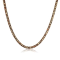 Collana a spina di pesce in oro 6mm in acciaio inossidabile con stampa leopardata su sfondo bianco - Catena a Osso di Serpente Leopardata Oro