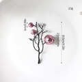 Pink glitter berry pick for Christmas tree decor with sparkling sequins and black stem - Pink