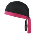 Détail du chapeau pirate en maille respirante noir et rose avec sangles réglables - Rose Rouge + Noir