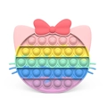 Regenboog Hello Kitty siliconen fidget-speeltje voor stressverlichting in roze en geel - Speldisc - Macaronkat