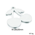 Pendente ciliegia traforato argento per orecchini, misura 28x26mm, peso 4 grammi - Ciondolo a forma di ciliegia (KLJ2620-Z) / Color Acciaio