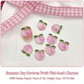 Rosa durchscheinende Pfirsich-Nagelkunst-Charms mit Glitzer, 10er-Set, Größe 11x11mm - Pfirsich