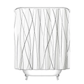 Waterproof polyester shower curtain with modern black abstract geometric cross lines - Black White Lines