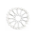 Set di 12 paia di clip per scialle a U in argento con perle bianche in cerchio - Colore Bianco(XZ4256)