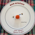 Handmade crochet candy ornament in orange and white for Christmas DIY crafts, 2.5cm*4cm - Orange Candy