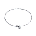 Elegant 925 sterling silver chain bracelet with S925 engraved round charm and lobster clasp - Platinum Plated Minimalist Link Chain Bracelet 1.31g