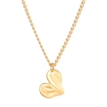 Collier minimaliste à pendentif coeur 3D doré avec finition métal liquide et chaîne fine - Cœur En Métal Liquide (Or Mat 7385)