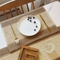 Brown woven paper and jute placemat featuring a stylish gradient color design - 45*30cm / Beige & Khaki Woven