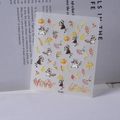 Detalle de pegatinas de uñas TS-090 con relieves 5D de calabazas y mapaches - Estilo de Calabaza Mapache de Otoño (TS-090)