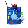Deep blue Ocean Fun baby cloth book featuring tactile 3D marine animals and soft textures - Whale (Ocean)