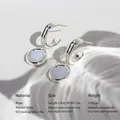 Orecchini a cerchio in pietra naturale ovale argento con pietra azzurra e argento 925 - Stile 1-Pietra Naturale Ovale Blu