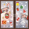 Stickers de fenêtre de Noël avec Père Noël, bonhomme de neige et flocons de neige - Lot de 2 Combinaison BQ382+383