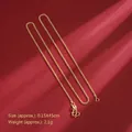 Minimalist 45cm 24K gold tone curb chain necklace for women with S-hook clasp closure - Sand Gold Flat Chain (X2522)