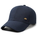 Dark blue baseball cap for men featuring a gold metal 'ollb' logo and curved brim - Adjustable / Navy Blue