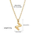 3D bubble letter Z necklace in gold finish with a trendy paperclip style chain link - Letter Z