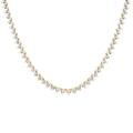 Elegant 18k gold heart-shaped tennis necklace featuring sparkling crystal stones - 35cm / 18k White Gold Style (N496)