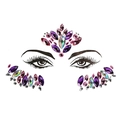 Face jewels in purple and pink tones with iridescent rhinestones for music festival parties - HF-064 Purple Pink Iridescent