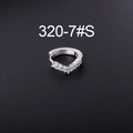 Minimalist V-shaped S925 silver huggie hoop earring with sparkling zircon stones - V-Shape - Silver (7# Silver)