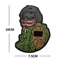 Taktisches PVC-Moral-Patch mit Helm- und Haifischmund-Design, Größe 10 cm x 7,5 cm - 10x7.5cm / Helm-Mann P00289-3