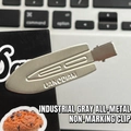 Industrial grey metal seamless hair clip with UANODIAM engraved logo for styling - Metallic Silver/Industrial Grey