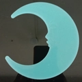Luminous pale green crescent moon wall sticker with face profile for room decor - Large Moon/1 Piece Pack / 13cm/Glow / Blue