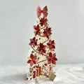 Biglietto di Natale 3D creativo con albero rosso, lamina d'oro e decorazioni di stelle di Natale - Albero di Natale Rosso (Biglietto d'Auguri Pop-up + Busta)