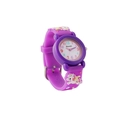 Kids purple unicorn silicone quartz watch with 3D embossed stars and colorful numerals - Dark Purple Unicorn