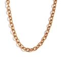 Minimalist gold-plated stainless steel chunky link chain necklace for women - Cross Chain Waist Chain / Gold / 80cm+10cm