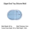 Silikonform für ovale Schalen aus Harz, 17x12cm groß und 1,8cm hoch für DIY-Bastelprojekte - Oval mit Rand