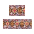 Kleurrijke kristallen fluwelen keukenmat met bohemien mandala en bloemige geometrie - Exotische Patronen
