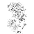 Waterproof temporary tattoo sticker with black and white hand-drawn rose design TH-396 - Th-396 / 210*148mm