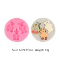 Vista dettagliata di tre mini stampi in silicone a forma di orso, 6.5x4.5x1cm e peso di 33g - Tre Orsi Birichini
