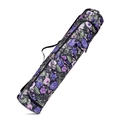 Sac de yoga à motif floral violet et rose avec bandoulière noire réglable - Style 3