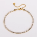 Vergoldete Tennis-Kette aus Edelstahl mit funkelnden Zirkonia-Steinen besetzt - 3mm 23+5cm / Gold