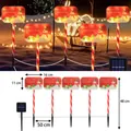 Solar Christmas snowman path lights set with 5 red LED square markers and spiral stakes - Battery Box / Rectangular Snowman Sign