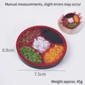 Five-color cereal grains display model with red frame and black base for home decor - Round Grains Plate Style 2