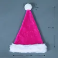 Hot pink plush Christmas hat for adults and kids with white pom-pom and 45cm height - 45*35cm / Rose Red Long Plush Adult