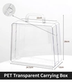 Clear PET floral gift box with handle, transparent 24.5x12x26cm storage case for flowers - Transparent Pet Carrying Box; Flower Bucket
