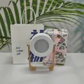 Portable white LED folding lantern lamp with wooden handle and gift box packaging - Blue Bag + Gift Wrap - Couples / White