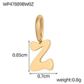 Golden stainless steel letter Z pendant with dimensions 0.85cm by 0.7cm for DIY jewelry - Letter-Z / Gold