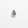 Close-up of polished stainless steel round pendant base for DIY jewelry making - MP493 Steel Color Style (6mm)