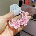 Set di due elastici per capelli a forma di ciliegio rosa in resina lucida - 116 Elastici ai Fiori di Ciliegio (2 pezzi)