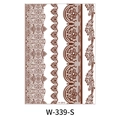 Brown henna lace tattoo sticker with intricate mandala floral patterns on a white sheet - Multiple Lace Vine Patterns (W339-S)