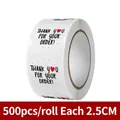 Detail of round Thank You for Your Order roll stickers with red heart motifs - Serif Font Thank You Text (C109)