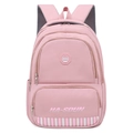 Pink waterproof nylon backpack for 15.6 inch laptops with HSD logo and mesh straps - Pink