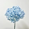 Close-up of artificial blue hydrangea bouquet with lush petals and detailed stems - Light Blue