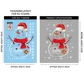 Christmas snowman window stickers showing sheet layout and finished display dimensions - YCSD-048 Scarf Snowman